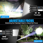 Magnetic Flashlight Rechargeable, High Lumens Super Bright Small LED Pocket Flashlights with COB Side Light, Type C, Zoomable, 7 Modes, IPX7 Waterproof Best Tactical Flash Light for Camping