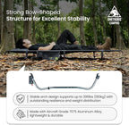 ONETIGRIS SUPRAGRIS Camping Cot, Support Up to 400lbs, Lightweight Comfortable Folding Bed for Camping, Hiking, Backpacking, Travel, Car Trips, Office Nap (Gray)