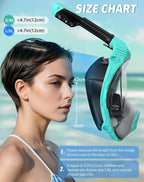 Full Face Snorkel Mask- Snorkeling Gear for Adults with Safe Dry Top Breathing System, Latest Foldable Panoramic View Snorkeling Mask for Men and Women, Anti Fog Anti Leak