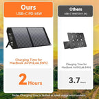 60W Portable Foldable Solar Panels Chargers with PD3.0 PD45W USB-C QC3.0 USB-A 18V DC MC4 Outputs for Camping Backpacking RV Trip Fast Charging for Small Power Station Generator Cell Phone Power Bank