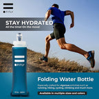Soft Flask - Shrink As You Drink Soft Water Bottle for Hydration Pack - Folding Water Bottle Ideal for Running, Hiking, Cycling, Climbing & Rigorous Activity