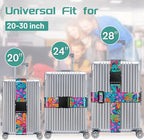Slohif Luggage Straps for Suitcases Travel Belt Accessories Luggage Connector Identifiers Over Handle with Buckle Unique Nylon Adjustable Strap for Sleeping Bag Car Seat Colorful Leaf (2 Pack)
