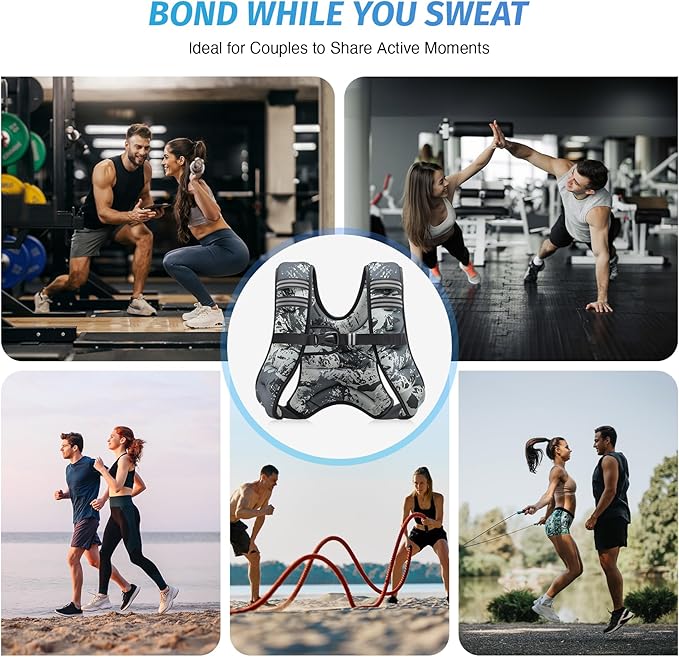 ZELUS Weighted Vest, 6lb/8lb/12lb/16lb/20lb/25lb/30lb Weight Vest with Reflective Stripe for Workout, Strength Training, Running, Fitness, Muscle Building, Weight Loss, Weightlifting