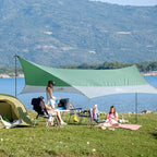 Forceatt 12x14FT Waterproof Camping Tarp with 2 Poles, Sun Shelter for Car, Tent, Hammock in Camping, Hiking, Backpacking, Garden and Traveling