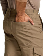 CQR Men's Flex Ripstop Tactical Pants, Water Resistant Stretch Cargo Pants, Lightweight EDC Hiking Work Pants