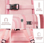 Travel Backpack for Women, Expandable Carry on Backpack, TSA 17.3 inch Laptop Bag Flight Approved, Lightweight Waterproof Business Luggage Bag, Travel Gifts for Women, Pink