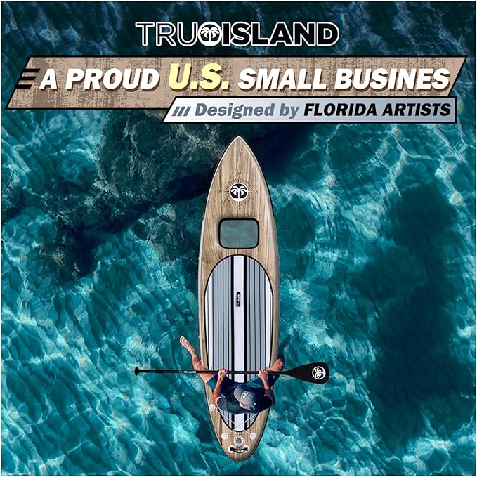 TRUISLAND Inflatable Paddle Board, Stand Up Paddle Board with Backpack, Non-Slip Thickened Deckpad, Waterproof Phone Case, Leash, Paddle, Hand Pump
