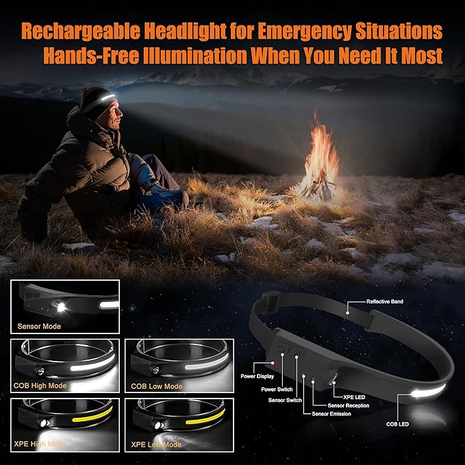 Emergency Radio Hand Crank Solar, 5000mAh/18500mWh Emergency Weather Radio, Solar Crank Radios with NOAA/AM/FM, Rechargeable Headlight, Thermal Blanket, Paracord Bracele, for Outdoor & Home