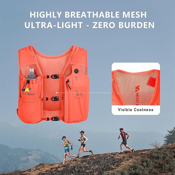 Running Vest with 350 ML TPU Soft Flask, Small Running Water Vest -Adjustable Chest Straps, Lightweight Hydration Vest Pack for Trail Marathon Hiking Cycling for Women Men Mini