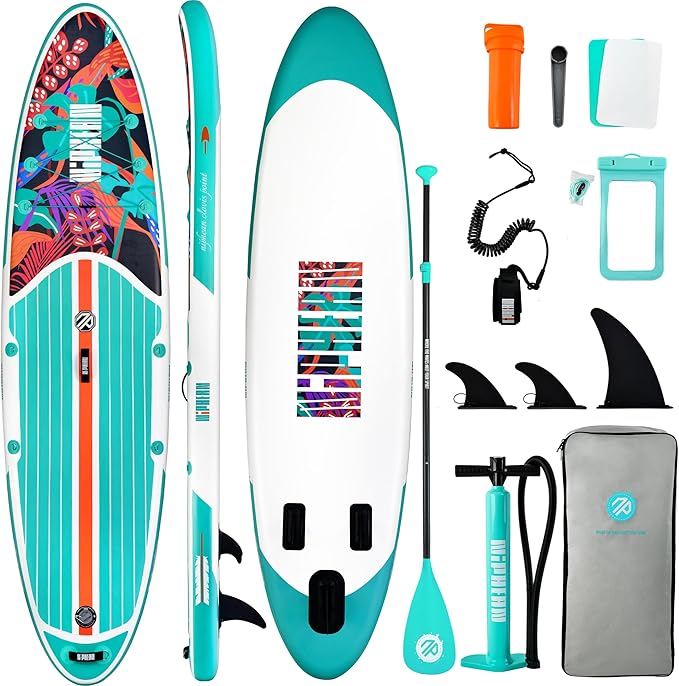 Niphean Inflatable Stand Up Paddle Board with SUP Accessories, Anti-Slip EVA Deck, 10’6’’ Inflatable Paddle Boards for Adults & Youth of All Skill Levels