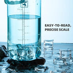 Fanhaw 32 oz Clear Water Bottle with Fast-Flow Spout Lid, BPA-Free Tritan, Wide Mouth, Leakproof, Reusable Bottle for Gym, School, Office, Travel (Baby Blue)