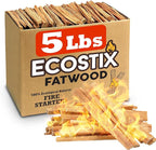 EasyGoProducts Eco-Stix Fatwood Fire Starter Kindling Firewood Sticks 100% Organic Firestarter for Wood Stoves, Fireplaces, Campfires, Bonfires - 05 Pounds