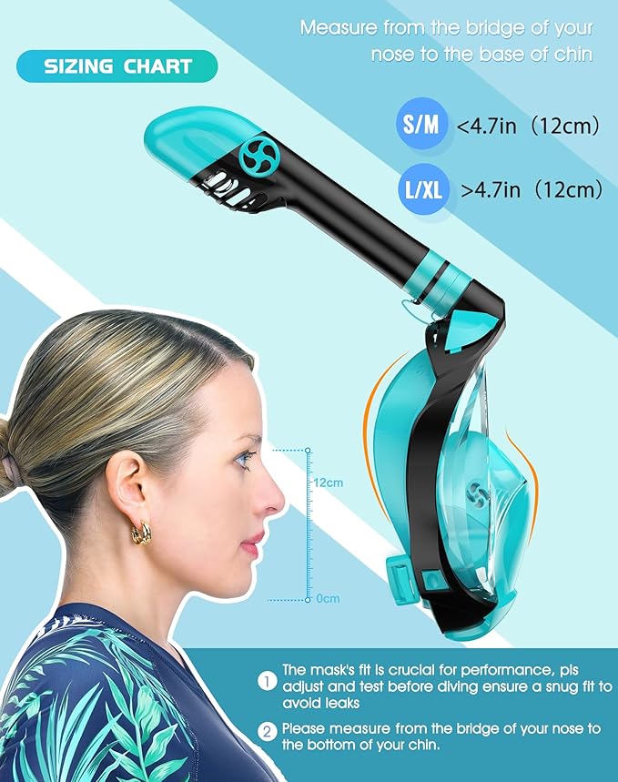 Zenoplige Full Face Snorkel Mask Adults,Dry-Top Snorkeling Gear with Camera Mount,Foldable 180-Degree Panoramic Scuba Mask for Snorkeling Diving Swimming Travel,Snorkel Mask Anti-Fog & Anti-Leak