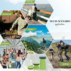 2 Pack Upgraded Collapsible Stool with Cushion, Thickened Retractable Folding Stool Max Load Capacity 400lbs, Portable Telescoping Stools for Camping Fishing Outdoor Hiking BBQ -Green