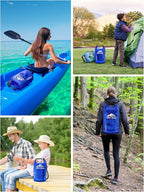 HEETA Dry Bag Waterproof for Women Men, 5L/10L/20L/30L/40L Roll Top Lightweight Dry Storage Bag Backpack with Phone Case for Travel Swimming Boating Kayaking Paddle Board Camping Beach Accessories