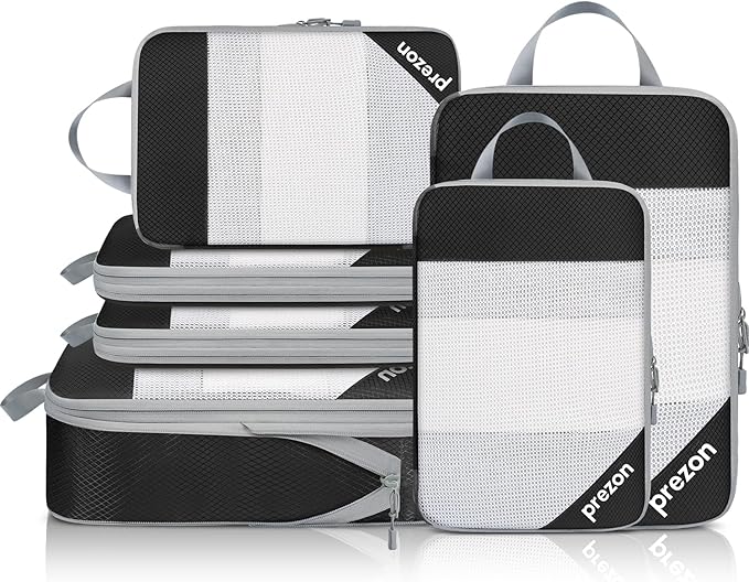 8 Set/6 Set/4 Set Compression Packing Cubes for Travel, Lightweight Vacation Travel Essentials, Travel Accessories for Suitcase Organizer Bags Set, Durable Luggage Organizer