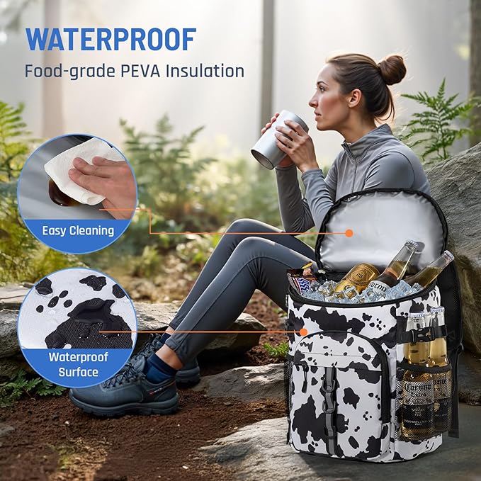 Cooler Backpack, Lightweight and Large Capacity Soft Backpack Cooler, Leak Proof Cooler Bag for Men Women