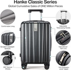 Hanke 29 Inch Luggage Suitcases With Spinner Wheels Lightweight PC hardside Rolling Suitcase With Travel Lock, Checked-Large 29-Inch(Jet Black)