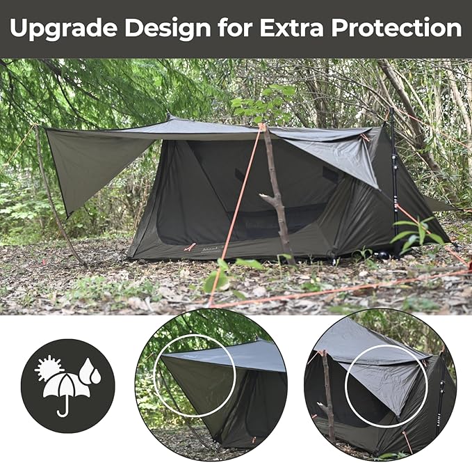 onewind Ultralight One Person Bivy Tent, Backpacking Tent for Single Person Waterproof Silnylon Lightweight for Camping Backpacking Hiking, NO Trekking Pole