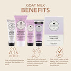 Dionis Goat Milk Lavender Blossom Hand Cream, Body Lotion, Whipped Body Scrub, Shave Butter, Bar Soap 6 oz & Carrying Case 6-Piece Travel Set