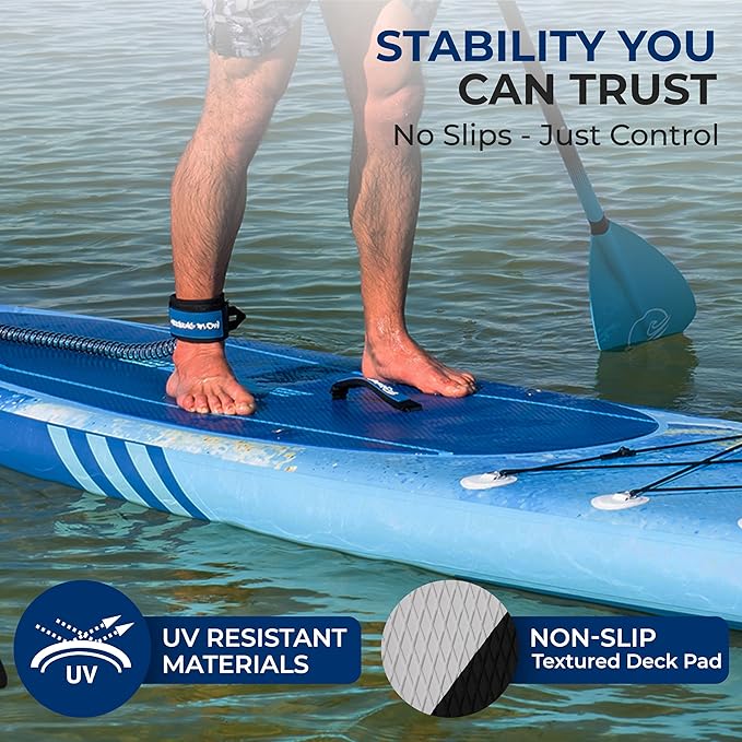 SereneLife Inflatable Stand Up Paddle Board with Premium SUP Accessories – Wide Stable Design with Non-Slip EVA Deck Pad for Adults and Youth of All Skill Levels, 350 lbs Capacity