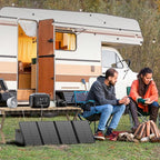 Solar Powered Generator 300W Peak/70400mAh, 260Wh Portable Power Station with Panels 40W Included, Solar Generator with AC Outlet 110V for Home Use, Camping, Outdoor, Power Backup