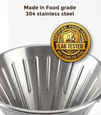 AGOGO V60 Coffee Dripper - Unbreakable 304 Stainless Steel Pour Over Cone for Travel & Camping, Includes 50 Paper Filters & Barista Towel - Cream White