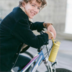 IDEUS Insulated Stainless Steel Water Bottle with 2 Leak-Proof Lids, Thermal Water Flask for Hiking Biking, 18oz, Light Yellow