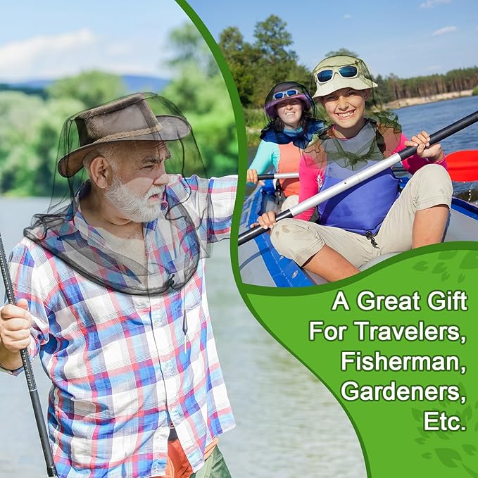 HESTYA 4 Pack Mosquito Bug Net Mesh for Head Mosquito Head Net Face Neck Fly Netting Hood from Insect Bugs Gnats for Outdoor