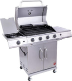 Charbroil Performance Series Convective 4-Burner with Side Burner Cabinet Propane Gas Grill, Stainless Steel - 463354021