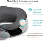 Travel Neck Pillows for Airplanes, Sleeping Essentials for Long haul Flights, 360° Head Support, Car and Airplane Kit with 3D Contoured Eye Mask, Earplugs and Luxury Mesh Bag (Adult, Grey)