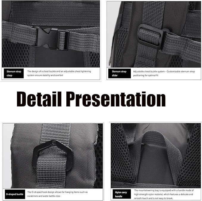 60L Hiking Backpack,Camping Backpack Lightweight Travel Daypack Waterproof Backpacking Bag for Men Women (Blue)