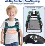 Bagseri 3pcs Clear Backpack for Boys - 15 Inch School Bag Set with Lunch Box and Pencil Case, Heavy Duty Transparent Bookbag for Kindergarten to Grade 2, Black Dinosaur