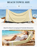 LANE LINEN Oversized Beach Towels 4 Pack – Pre-Washed, Extra Large, Quick Dry, No Sand, Pool Use, 39"x71" – Yellow