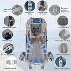 IGOLUMON 60L Hiking Backpack Waterproof Camping Backpack with Rain Cover Large Lightweight Backpacking Backpack for Men Women