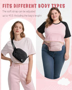Smasrob Fanny Pack for Women, Crossbody Sling Bag Waist Bag with Multiple Pockets and Adjustable Strap, Pink