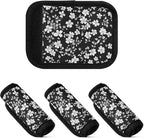 2Pcs Luggage Handle Wrap Suitcase Identifier Handle Covers Tags Soft Travel Bags Luggage Handle Gripper Accessories for Airplane Flying White Flower