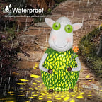 Solar Lanterns for Outside Hanging with Warm LED Lights Sheep Metal Yard Decorations Outdoor Unique Gift for Patio Garden Decor