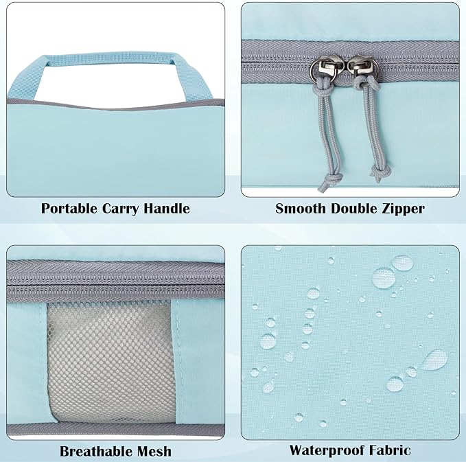 Large Compression Packing Cubes for Travel, 2 Set Compression Bags Travel Cubes for Packing Suitcase Luggage Organizer, Blue