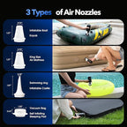 17 Electric Air Pump Brushless Air Pump 17kPa Air Mattress Pump with Led Light Fast Inflation or Deflation for Rubber Boat Kayak Inflatables Pool Floats Boats Sleeping Pads