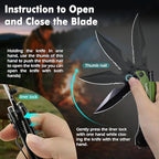 ALBATROSS 7-in-1 Folding Pocket Knife with Glass Breaker, Seatbelt Cutter, Serrated Blade, LED Flashlight, Fire Starter & Bottle Opener - Emergency & Outdoor Tool with Pouch (Green) FK01-GN