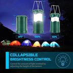 Lichamp LED Camping Lantern, 4 Pack Battery Powered Flashlight for Power Outages, Portable Collapsible Hanging Light Essential for Home, Outdoor, Emergency Lamp Survival Kit Gear for Hurricane, C5