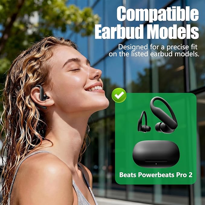15 Pairs Ear Tips for Powerbeats Pro 2, Replacement EarTips Accessories for Beats Pro 2 Earbuds, 5 Sizes (XS/S/M/L/XL), Fit Charging Case, Quick Sand White