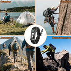 Paracord Survival Bracelet (3 Pack) - Adjustable with Fire Starter, Whistle, Compass - Survival Gear for Hiking, Camping, Fishing