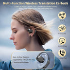 Ai Language Translation Earbuds, Translator Earbuds Real Time with APP Compatible with iOS & Android, 144-Language Bluetooth Headphones Translating Device for Travel and Business - Black