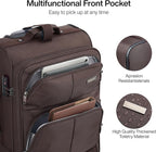 Hanke 20 Inch Softside Expandable Carry On Luggage with Spinner Wheels, Rolling Suitcase Travel Luggage with TSA Approved Luggage,Coffee