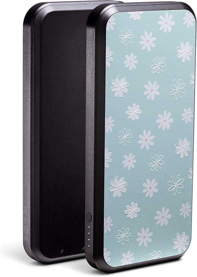 Mophie powerstation prime10 - Portable Power Bank with 10,000mAh Internal Battery, 18W USB-C PD Fast Charging, Charge 3 Devices Simultaneously, LED Power Indicator - Green Daisies
