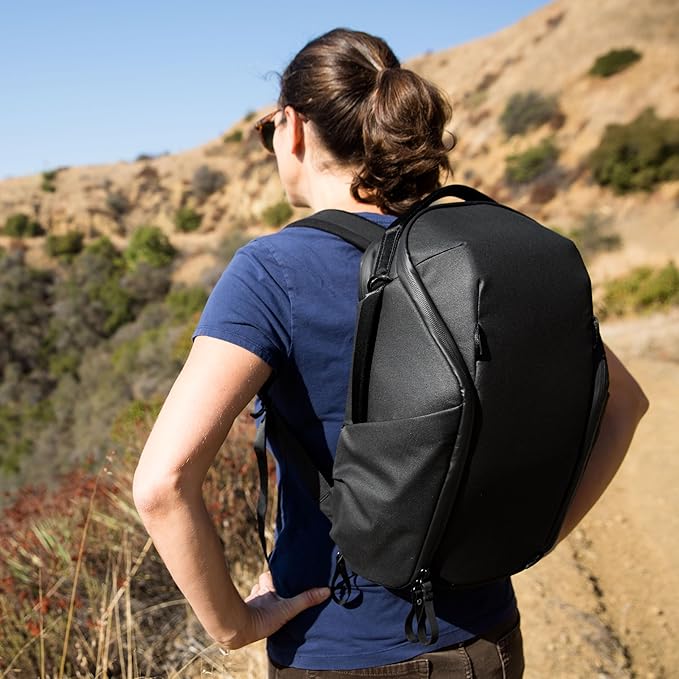 Peak Design Everyday Backpack Zip 15L, Black, 270-Degree Zip, Dual Side Pockets, FlexFold Dividers, Fits 15" Laptop, For Camera Carry, Daily Commutes or Travel, Versatile Backpack for Men and Women