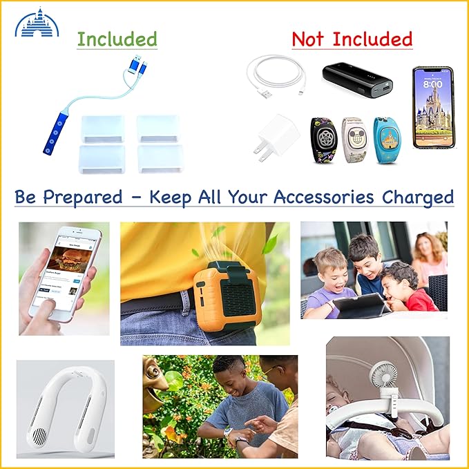 MultiCharger for MagicBand+, MagicBand + & Magic Band Compatible with FuelRod and Other External Battery. Disney World Accessories for Trip to Disneyland or Cruise (USB-A, 1-Pack)