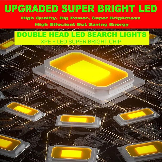 Rechargeable LED Searchlight Flashlight, LED Spotlight Big Power Capacity 13000LM 20h Ultra-Long Standby 7 Lights Modes Camping Work Light, Waterproof for Home, Outdoor (45 LEDs)